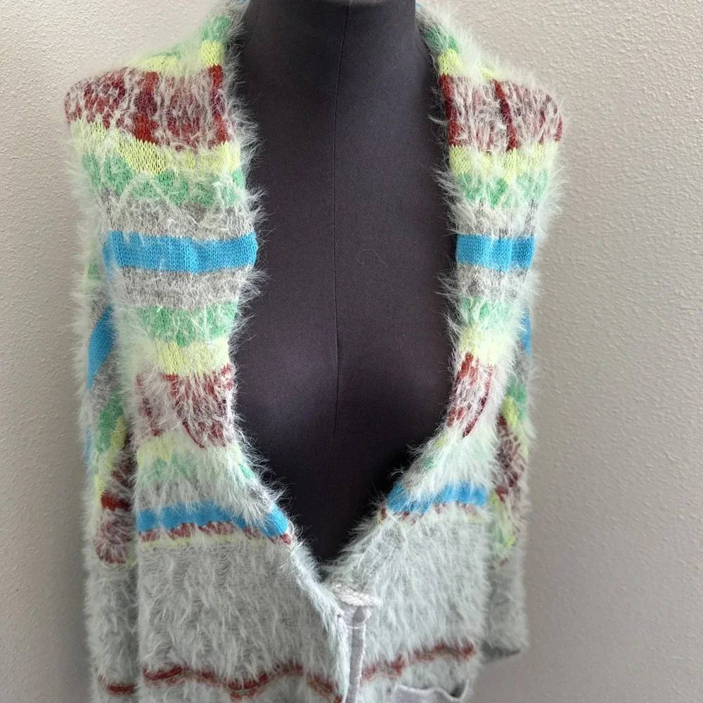 Free People Fair Weather Fuzzy Oversized‎ Women's Sweater Cardigan Size Small